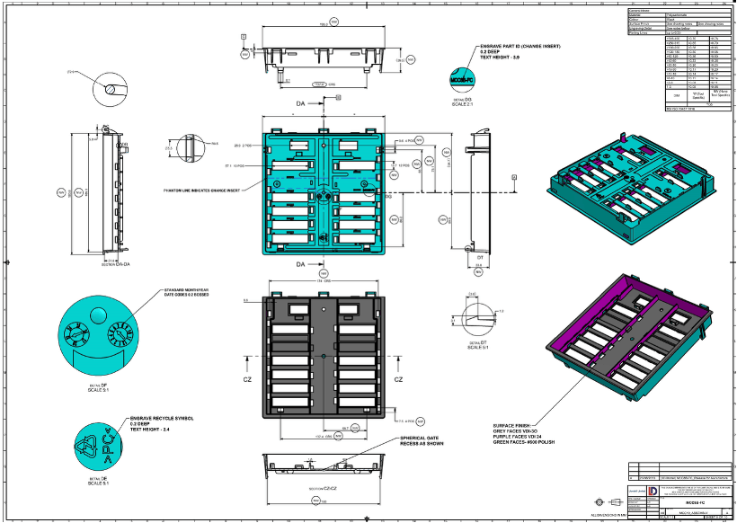 2D Drawing of Plastic product